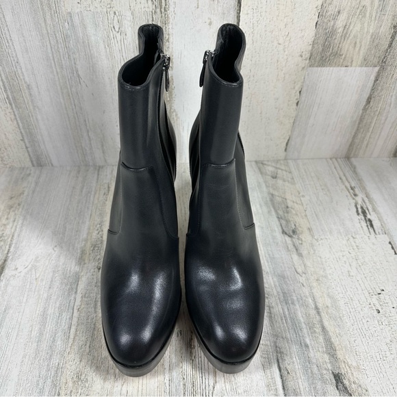 NEW Paige Black Leather Platform Side Zip Ankle Boots Edgy #709 - Picture 14 of 15